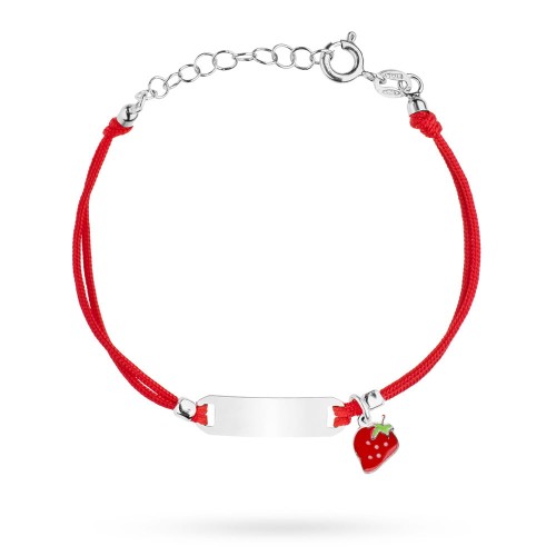 bransoletka dla dziewczynki z czerwonym sznurkiem i zawieszką
